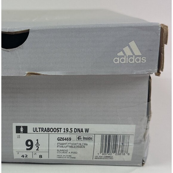 Adidas Ultraboost 19.5 DNA Womens 10 White Orange Running Shoes Sneakers GZ6469 - Picture 9 of 9